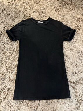 Elodie Black Crewneck Tee Dress